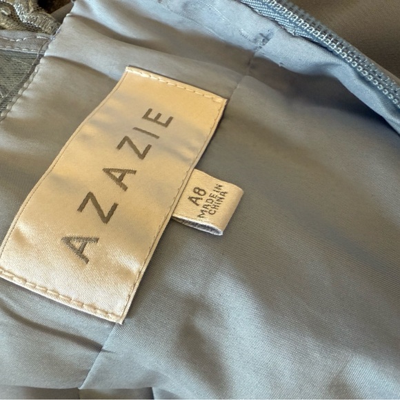 Azazie Blue Ruched Prom Dress - Picture 5 of 7